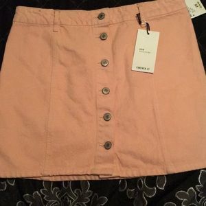 Forever21 light pink denim collection skirt.
